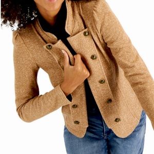 Military-Style Blazer olive green, with bronze buttons